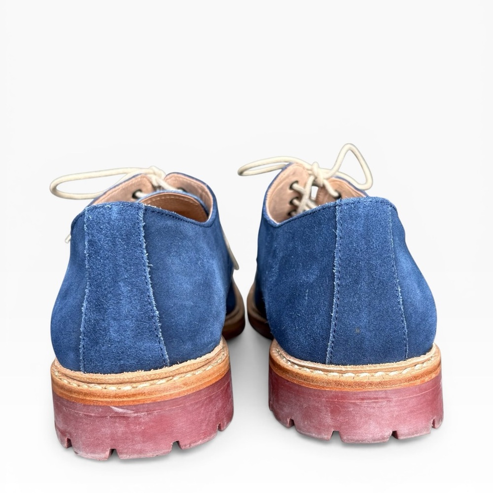 Beckett Simonon Blue Suede Derby Shoes | Lug Sole | Size 12 | Good Condition - Picture 5 of 13